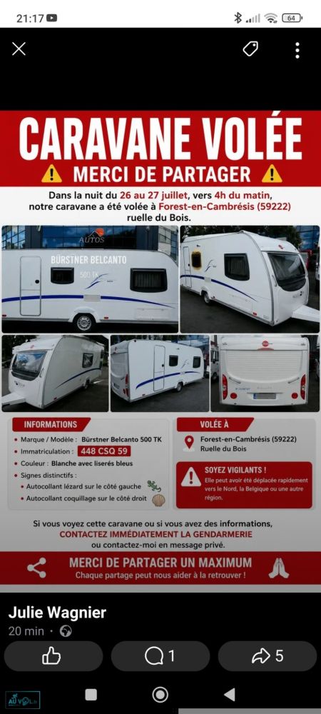 Caravane bursner 500 TK